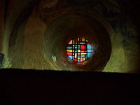 Saint-Michel d'Aiguilhe interior with stained glass window