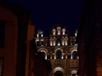 Cathedral entrance illuminated