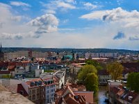 View from St. Giles' Church tower  Yuri-Gagarin-Ring, a huge GDR-era high-rise development, is visible in the middle distance